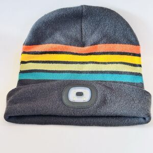 Night Scope Sportsman Rechargeable Led Beanie Rainbow Stripe Winter Hat